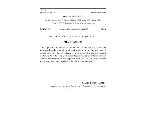 Income Tax (Amendment) Bill, 2023