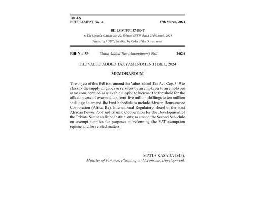 THE VALUE ADDED TAX (AMENDMENT) BILL, 2024