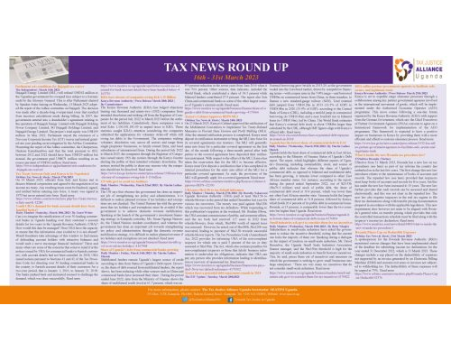 Tax News Round Up | 16th – 31st March 2023