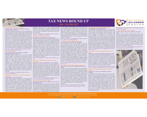 TAXCHAT:TAX NEWS ROUND UP:16TH-31ST MAY 2022