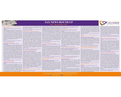 Tax News Round Up | 16th – 30th September 2022