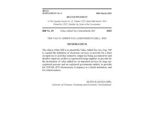 Value Added Tax (Amendment) Bill 2023
