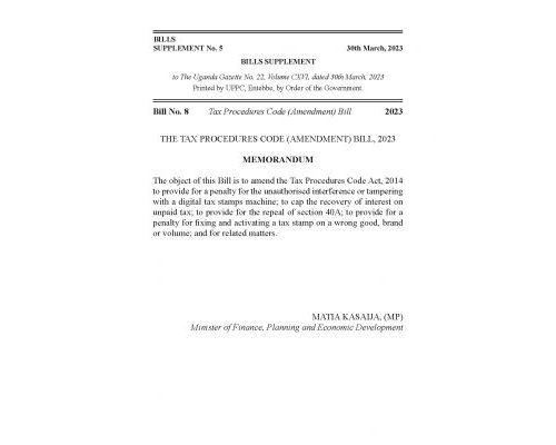 Tax Procedures Code (Amendment) Bill 2023