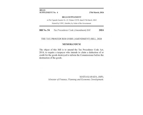 Tax Procedures Code (Amendment) Bill, 2024