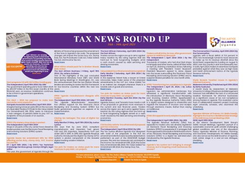 Tax News Round Up 16th – 30th April 2024