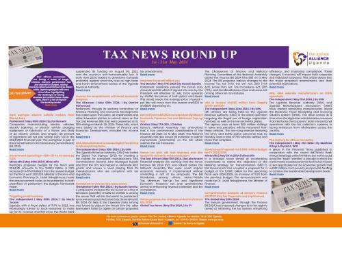 Tax News Round Up 1st -31st May 2024