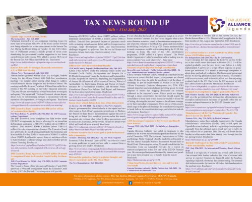 Tax News Round Up | 16th -31st July 2023