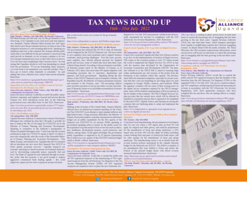 Tax News Round Up- 15th July to 31st July 2022