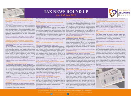 Tax News Round Up | 1st -15th July 2023