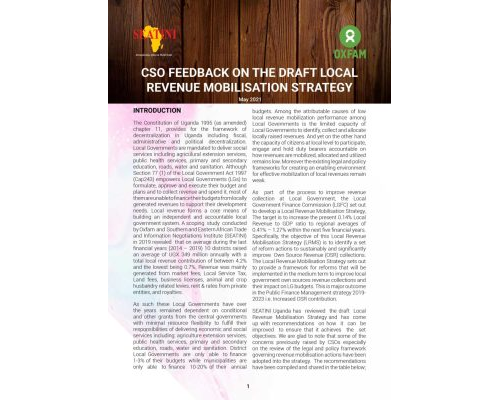 CSO FEEDBACK ON THE DRAFT LOCAL REVENUE MOBILISATION STRATEGY