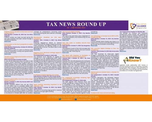 Tax News Round Up | 1st – 15th October 2023